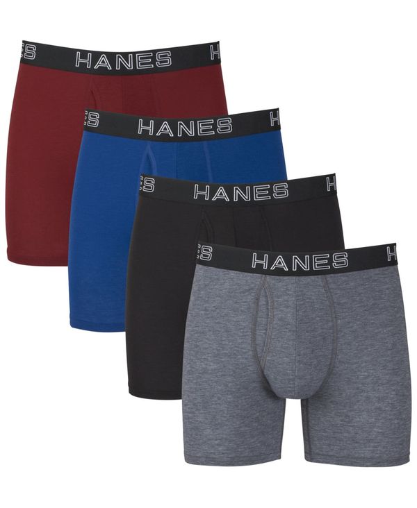 【送料無料】 ヘインズ メンズ ボクサーパンツ アンダーウェア Men 039 s 4-Pk. Ultimate reg Comfort Flex Fit reg Ultra Soft Boxer Briefs Assorted