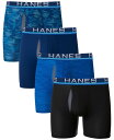 【送料無料】 ヘインズ メンズ ボクサーパンツ アンダーウェア Men's Ultimate 4pk. Sport Boxer Briefs Blue