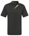 【送料無料】 ミオマリオ メンズ ポロシャツ トップス Men's Short Sleeve Henley Polo Shirt with Contrast-Trim Black