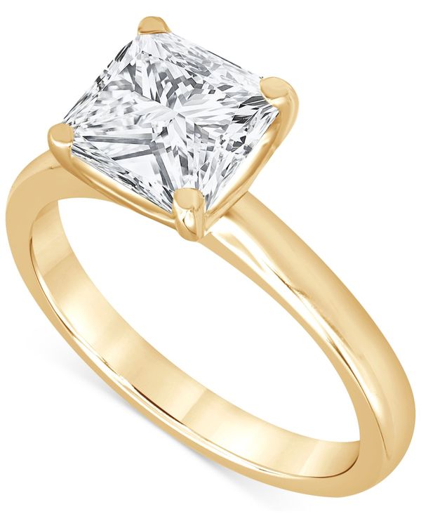 【送料無料】 バッジェリーミシュカ レディース リング アクセサリー Certified Lab Grown Diamond Princess-Cut Solitaire Engagement Ring (4 ct. t.w.) in 14k Gold Yellow Gold