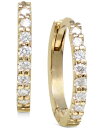 【送料無料】 アンジー レディース ピアス・イヤリング アクセサリー Diamond Pav&eacute; Extra Small Hoop Earrings (1/8 ct. t.w.) in 14k Gold, 0.47