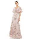 【送料無料】 マックダガル レディース ワンピース トップス Women's Floral Embellished Short Sleeve Gown Rose...