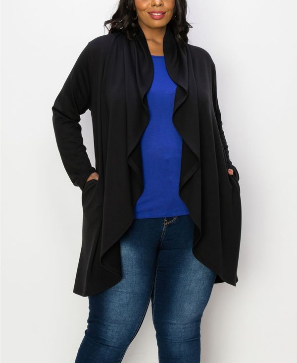 コイン 1804 レディース アウター ニット・セーター ドレープ プラスサイズ カーディガン ニット COIN ..