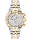  ヴェルサーチ メンズ 腕時計 アクセサリー Men's Swiss Chronograph Hellenyium Two Tone Bracelet Watch 44mm Two Tone