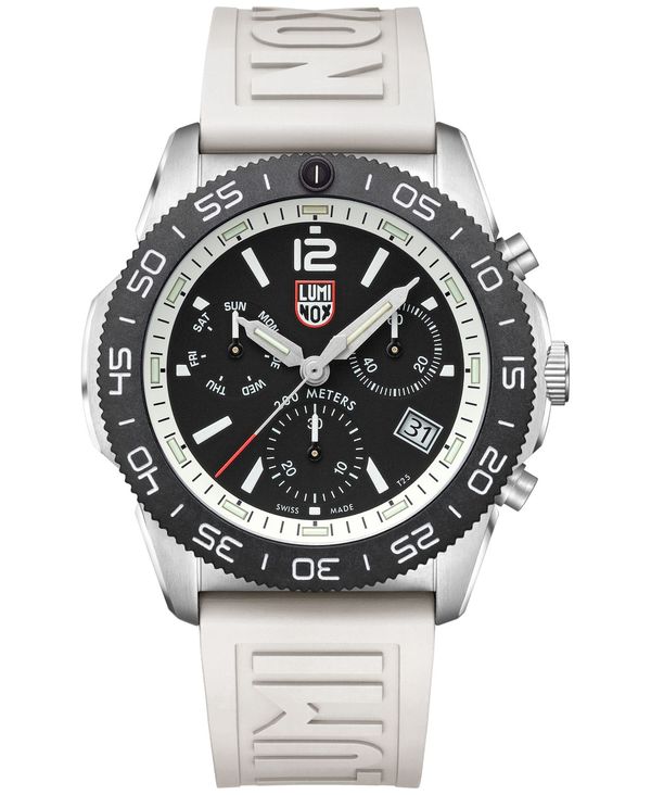 【送料無料】 ルミノックス メンズ 腕時計 アクセサリー Men's Swiss Chronograph Pacific Diver White Rubber Strap Watch 44mm No Color