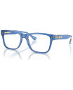 yz FT[` Y TOXEACEFA ANZT[ Men's Rectangle Eyeglasses, VE3303 53 Transparent Blue