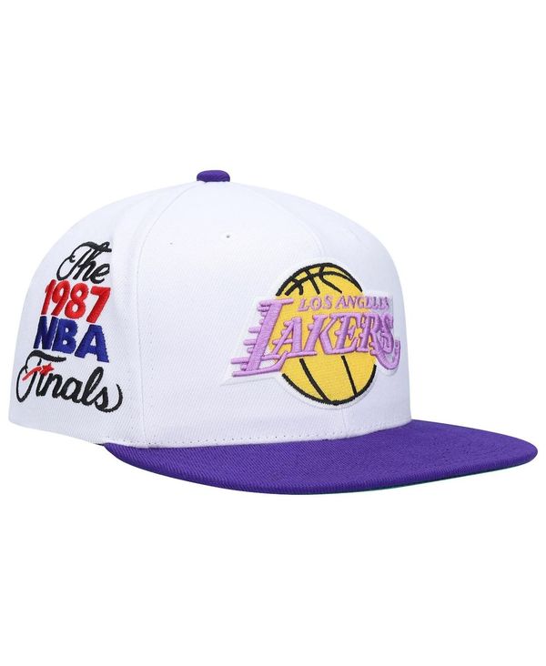 ミッチェル＆ネス 【送料無料】 ミッチェル&ネス メンズ 帽子 アクセサリー Men's White, Purple Los Angeles Lakers Hardwood Classics 1987 Nba Finals Xl Patch Snapback Hat White, Purple