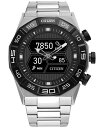 yz V`Y Y rv ANZT[ Men's CZ Smart Hybrid Stainless Steel Bracelet Smart Watch 44mm Silver