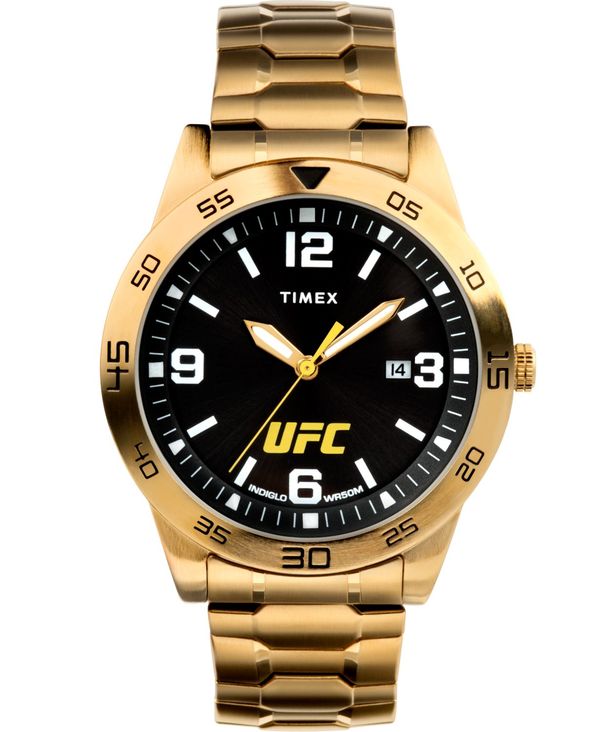 【送料無料】 タイメックス メンズ 腕時計 アクセサリー UFC Men's Quartz Legend Stainless Steel Gold-Tone Watch, 42mm Gold-Tone