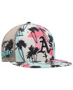 【送料無料】 ニューエラ メンズ 帽子 アクセサリー Men's Natural Oakland Athletics Retro Beachin' Trucker 9FIFTY Snapback Hat Natural(4)