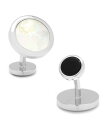 yz JtNX Y JtX{^ ANZT[ Double Sided Mother of Pearl Round Beveled Cufflinks White