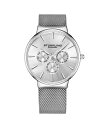 yz XgD[O Y rv ANZT[ Men's Silver Tone Mesh Stainless Steel Bracelet Watch 39mm Silver