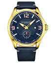 yz XgD[O Y rv ANZT[ Men's Blue Leather Strap Watch 43mm Blue