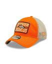 【送料無料】 ニューエラ メンズ 帽子 アクセサリー Men's Orange and Natural Denver Broncos Devoted Trucker 9TWENTY Snapback Hat Orange, Natural