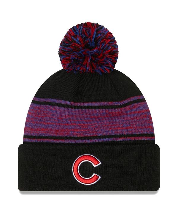 ̵ ˥塼  ˹ ꡼ Men's Black Chicago Cubs Chilled Cuffed Knit Hat with Pom Black