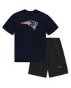 【送料無料】 コンセプツ スポーツ メンズ Tシャツ トップス Men's Navy, Heathered Charcoal New England Patriots Big and Tall T-shirt and Shorts Set Navy, Heathered Charcoal