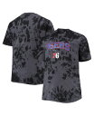 【送料無料】 プロファイル メンズ Tシャツ トップス Men's Black Philadelphia 76ers Big and Tall Marble Dye Tonal Performance T-shirt Black