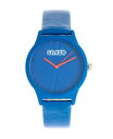 yz N fB[X rv ANZT[ Unisex Splat Blue Leatherette Strap Watch 38mm Blue