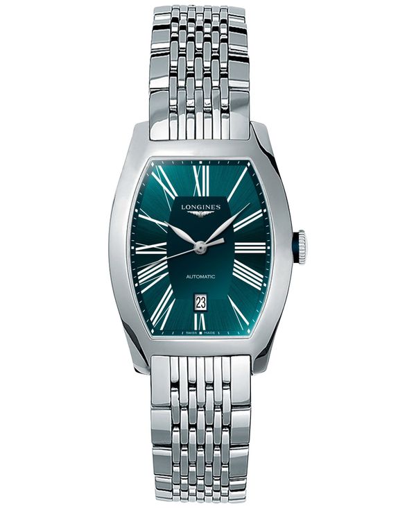 ロンジン 【送料無料】 ロンジン レディース 腕時計 アクセサリー Women's Swiss Automatic Evidenza Stainless Steel Bracelet Watch 26x31mm Teal