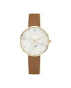 yz AhAkBb^fB[j fB[X rv ANZT[ Women's Brown Leather Strap Watch 34mm Brown