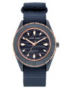 yz ANC fB[X rv ANZT[ Women's Three-Hand Quartz Navy Oceanwork Plastic Bracelet Watch, 38.5mm Rose Gold-Tone, Navy