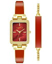 yz ANC fB[X rv ANZT[ Women's Orange Enamel and Gold-Tone Alloy Bangle Watch Set 33.5mm Orange, Rust