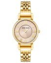【送料無料】 アンクライン レディース 腕時計 アクセサリー Women's Three Hand Quartz Round Gold-Tone Alloy Link Bracelet Watch, 30mm Gold, Beige(2)