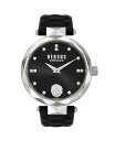     FTX FT[` fB[X rv ANZT[ Women's Two-Hand Quartz Covent Garden Black Leather Strap 36mm Silver