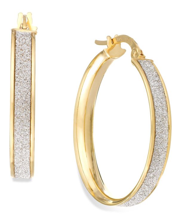 ̵ ꥢ  ǥ ԥ ꡼ Glitter Hoop Earrings in 14k Gold (20mm) Yellow Gold