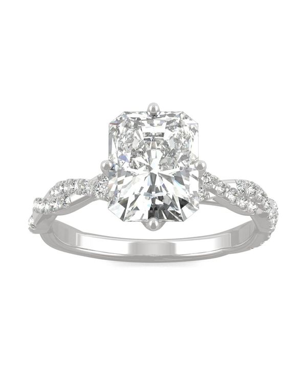 yz `[Y Ah Ro[h fB[X O ANZT[ Moissanite Radiant Statement Ring 3-1/10 ct. t.w. Diamond Equivalent in 14k White Gold White Gold