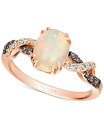 yz  @ fB[X O ANZT[ Neopolitan Opal (1 ct. t.w.) & Diamond (1/6 ct. t.w.) Twist Ring in 14k Rose Gold Neopolitan Opal