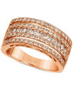 【送料無料】 ル ヴァン レディース リング アクセサリー Nude Diamond Multirow Statement Ring (1 ct. t.w.) in 14k Rose Gold 14K Strawberry Gold Ring