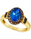 【送料無料】 ル ヴァン レディース リング アクセサリー Chocolatier Blueberry Tanzanite (1-3/4 ct. t.w.) & Chocolate Diamonds (3/8 ct. t.w.) Oval Halo Ring in 14k Gold No Color