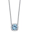 【送料無料】 ジャーニ ベルニーニ レディース ネックレス・チョーカー・ペンダントトップ アクセサリー Multi Colored Cubic Zirconia Cushion Shape Pendant Necklace in Sterling Silver AQUA