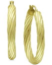 【送料無料】 ジャーニ ベルニーニ レディース ピアス・イヤリング アクセサリー Medium Twist Tube Hoop Earrings in 18k Gold-Plated Sterling Silver, 1.1