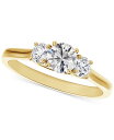 【送料無料】 フォーエバーマーク レディース リング アクセサリー Diamond Three Stone Diamond Engagement Ring (3/4 ct. t.w.) in 14k White or Yellow Gold Yellow Gold