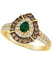 【送料無料】 ル ヴァン レディース リング アクセサリー Costa Smeralda Emeralds (1/5 ct. t.w.) & Diamond (3/4 ct. t.w.) Teardrop Halo Ring in 14k Gold Emerald