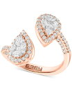 【送料無料】 エフィー レディース リング アクセサリー EFFY&reg; Diamond Multi-Cut Halo Cluster Bypass Ring (1-1/6 ct. t.w.) in 14k Rose Gold Rose Gold