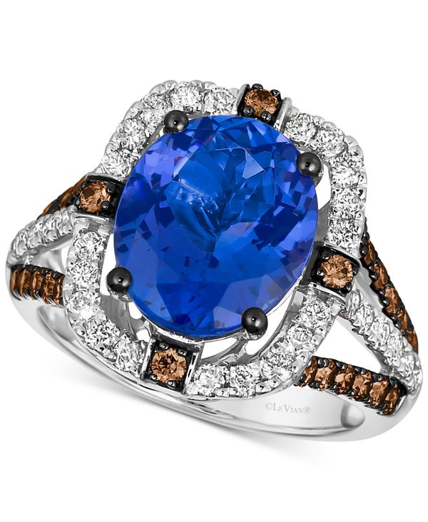 【送料無料】 ル ヴァン レディース リング アクセサリー Blueberry Tanzanite (4-1/2 ct. t.w.), Chocolate Diamonds (1/2 ct. t.w.) & Nude Diamonds (1/2 ct. t.w.) Statement Ring in 14k White Gold No Color