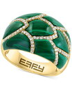 【送料無料】 エフィー レディース リング アクセサリー EFFY&reg; Malachite & Diamond (1/3 ct. t.w.) Statement Ring in 14k Gold 14K Gold