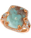 yz  @ fB[X O ANZT[ Sky Aquaprase (16 x 12mm) & White Topaz (5/8 ct. t.w.) Ring in 14k Rose Gold, Created for Macy's Rose Gold