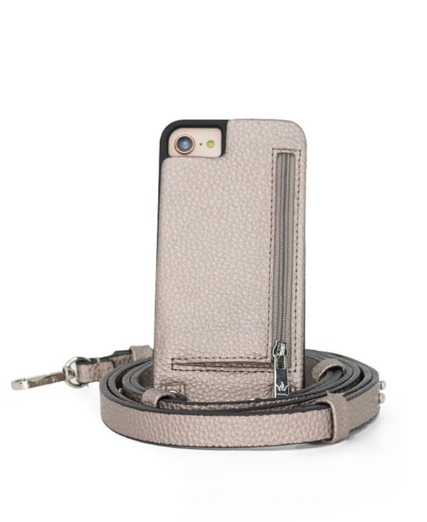  ヘラケース レディース PC・モバイルギアケース アクセサリー Crossbody 6 or 6S or 7 or 8 or SE iPhone Case with Strap Wallet Bronze