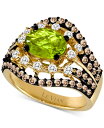 【送料無料】 ル ヴァン レディース リング アクセサリー Green Apple Peridot (1-1/2 ct. t.w.) & Diamond (1-1/4 ct. t.w.) Multirow Statement Ring in 14k Gold No Color