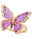 【送料無料】 ル ヴァン レディース リング アクセサリー Grape Amethyst (2-5/8 ct. t.w.) & Diamond (1/4 ct. t.w.) Butterfly Statement Ring in 14k Rose Gold 14K Strawberry Gold Ring