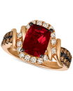 【送料無料】 ル ヴァン レディース リング アクセサリー Chocolate & Nude Raspberry Rhodolite&reg; (1-9/10 ct. t.w.) & Diamond (5/8 ct. t.w.) Ring in 14k Rose Gold Garnet