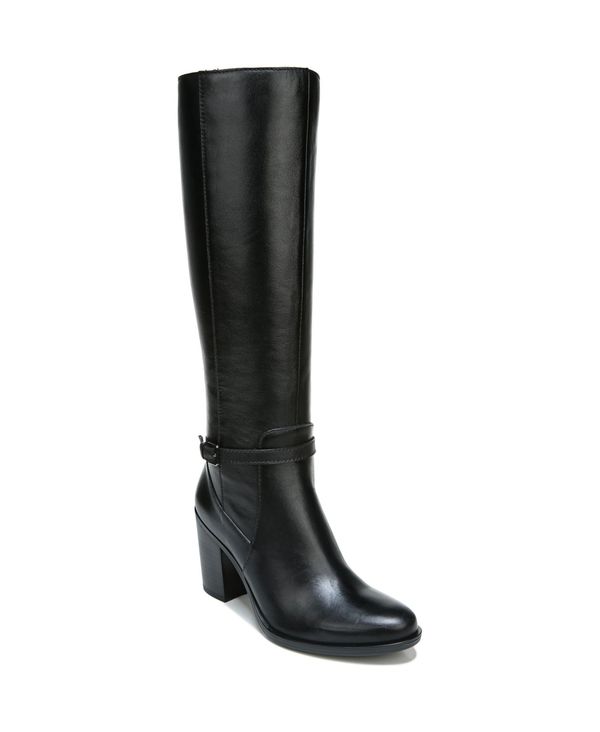  ナチュライザー レディース ブーツ・レインブーツ シューズ Kalina Wide Calf High Shaft Boots Black Leather