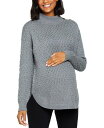 【送料無料】 マザーフッドマタニティー レディース ニット・セーター アウター Stitched Mock-Neck Maternity Sweater Heather Grey