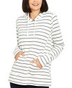 【送料無料】 マザーフッドマタニティー レディース パーカー・スウェット フーディー アウター Pullover Nursing Hoodie Sweatshirt Grey White Stripe