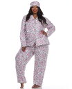 【送料無料】 ホワイトマーク レディース ナイトウェア アンダーウェア Plus Size 3-Piece Pajama Set Grey