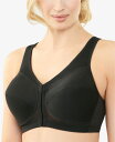 yz O}CY fB[X uW[ A_[EFA Women's Full Figure Plus Size MagicLift Front Close Posture Back Support Bra Black